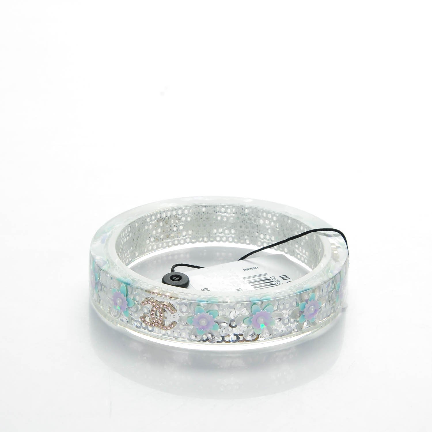 Chanel Lucite Crystal Sequin Flower CC Cuff Multicolor 3 of 5