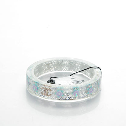 Chanel Lucite Crystal Sequin Flower CC Cuff Multicolor 3 of 5