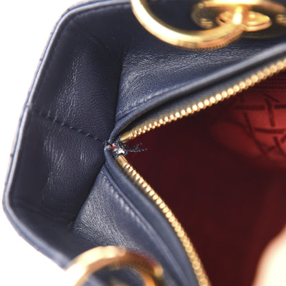 Christian Dior Lambskin Cannage Medium Lady Dior Navy Blue 8 of 11