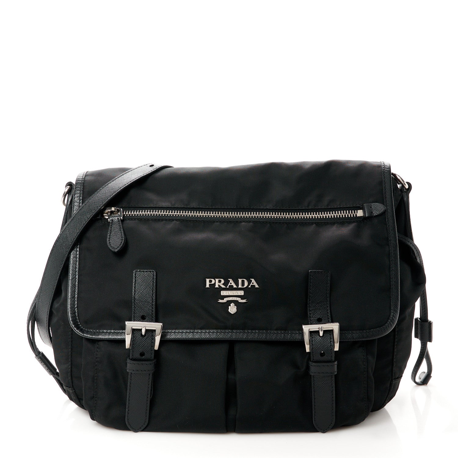 Prada Nylon Vela Sport Saffiano Messenger Bag Black 1 of 11