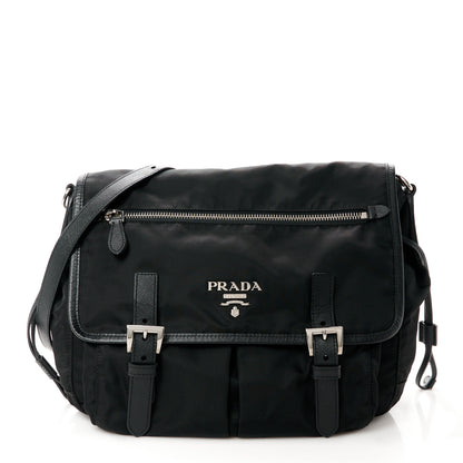 Prada Nylon Vela Sport Saffiano Messenger Bag Black 1 of 11