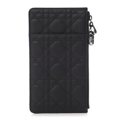Christian Dior Ultra Matte Calfskin Cannage Large Lady Dior Zip Wallet Black 1 of 8
