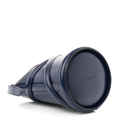 Alexander McQueen Calfskin Curve Bucket Bag Navy 4 of 10