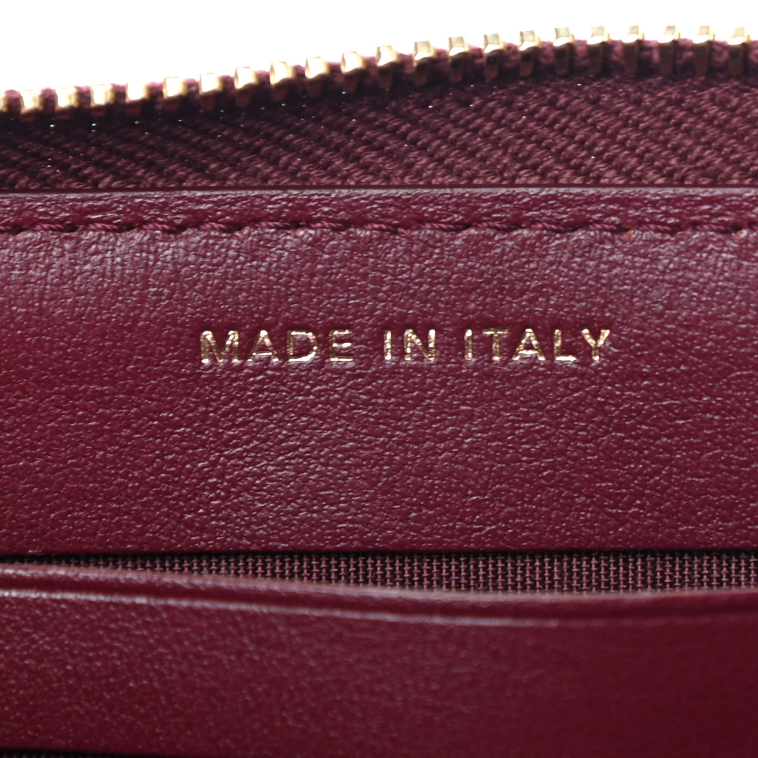 Chanel Lambskin Studded Quilted Zip Around Wallet Burgundy 7 of 8