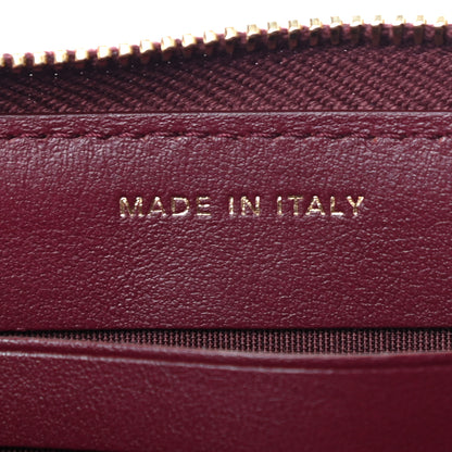 Chanel Lambskin Studded Quilted Zip Around Wallet Burgundy 7 of 8