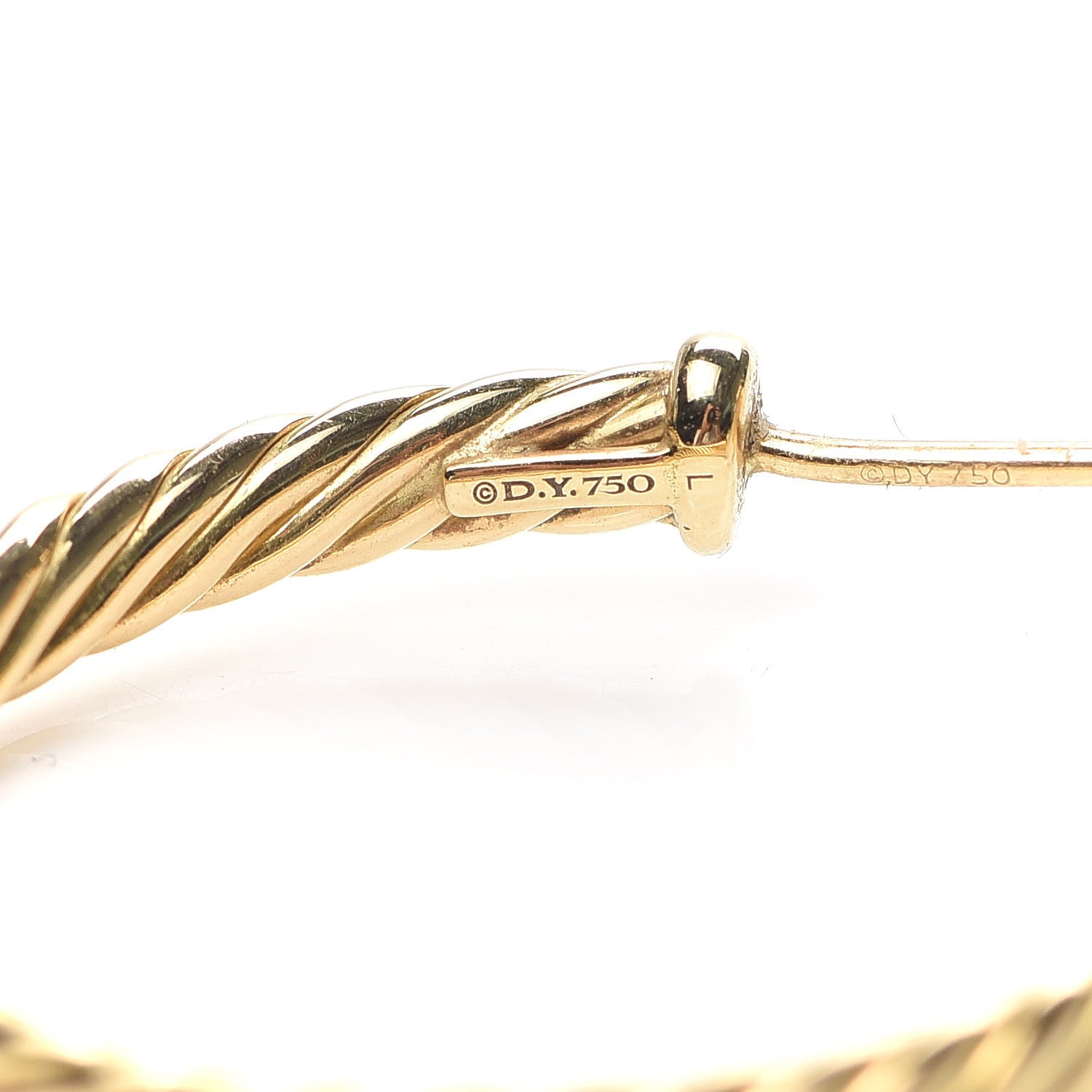 David Yurman 18K Yellow Gold Sculpted Cable Hoop Earrings 4 of 4