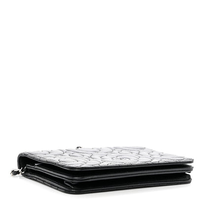 Chanel Caviar Camellia Embossed Wallet On Chain WOC Black 4 of 12