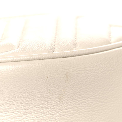 Gucci Calfskin Matelasse Mini GG Marmont Round Shoulder Bag White 12 of 14
