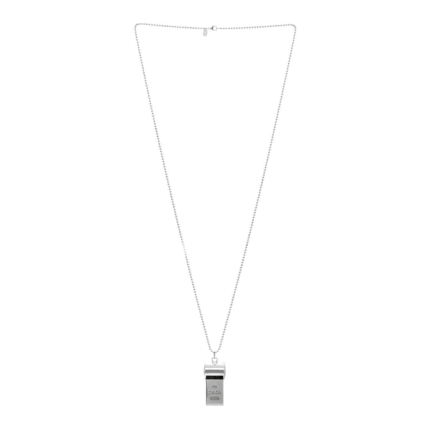 Tiffany Sterling Silver 1837 Whistle Pendant Necklace 2 of 4
