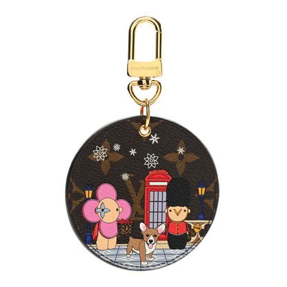 Louis Vuitton Monogram 2021 Christmas Animation London Bag Charm Key Ring Red 1 of 5