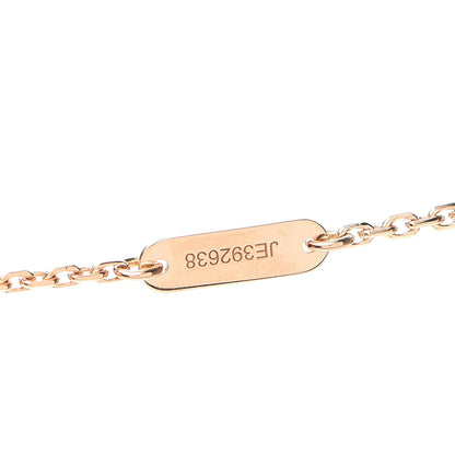 Van Cleef & Arpels 18K Rose Gold Diamond Pink Porcelain Vintage Alhambra Pendant Necklace 4 of 7