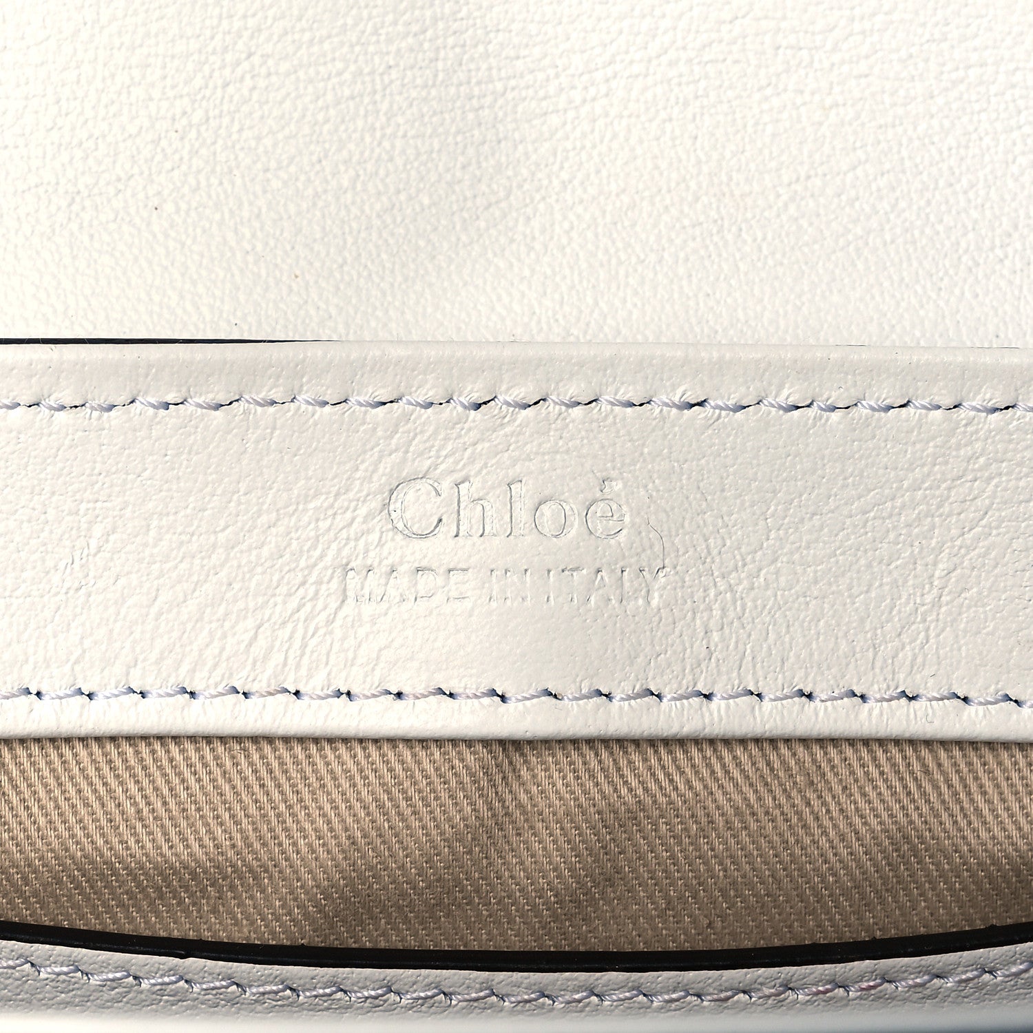 Chloe Calfskin Crocodile Embossed Mini C Double Carry Brilliant White 6 of 9