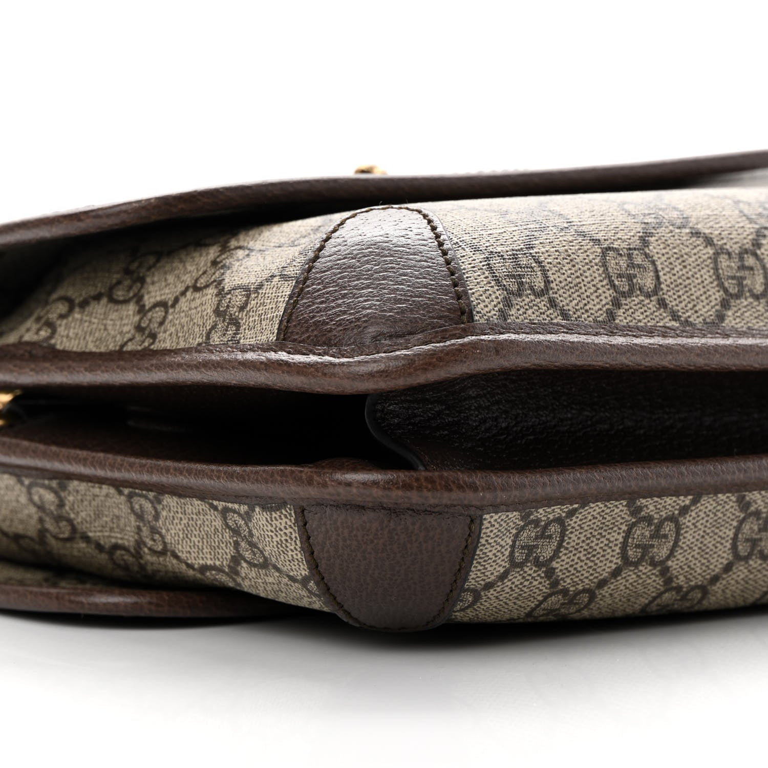 Gucci GG Supreme Monogram Web Small Neo Vintage Double Flap Messenger Bag Beige New Acero 11 of 14