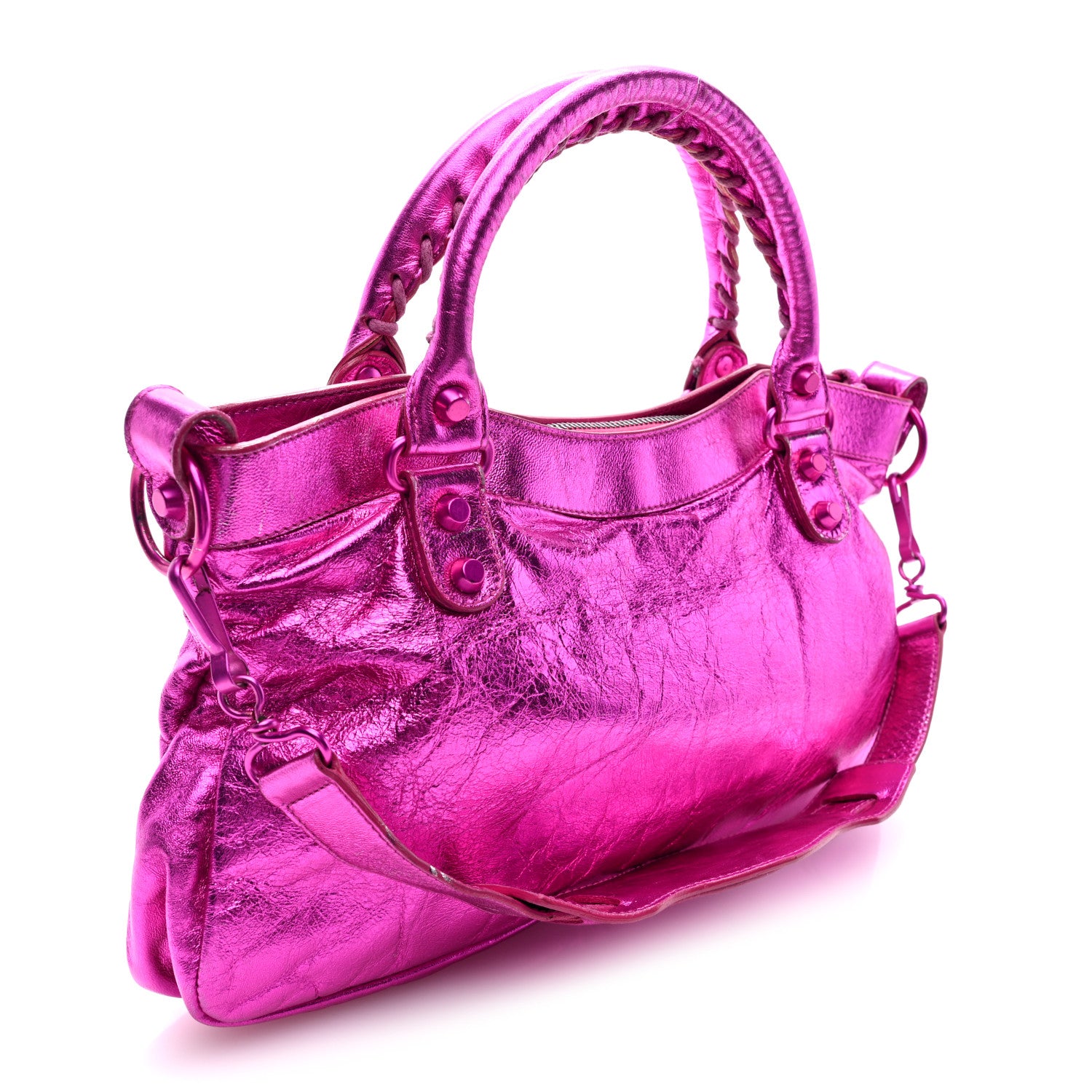 Balenciaga Metallic Chevre Classic Hardware First Magenta 4 of 10