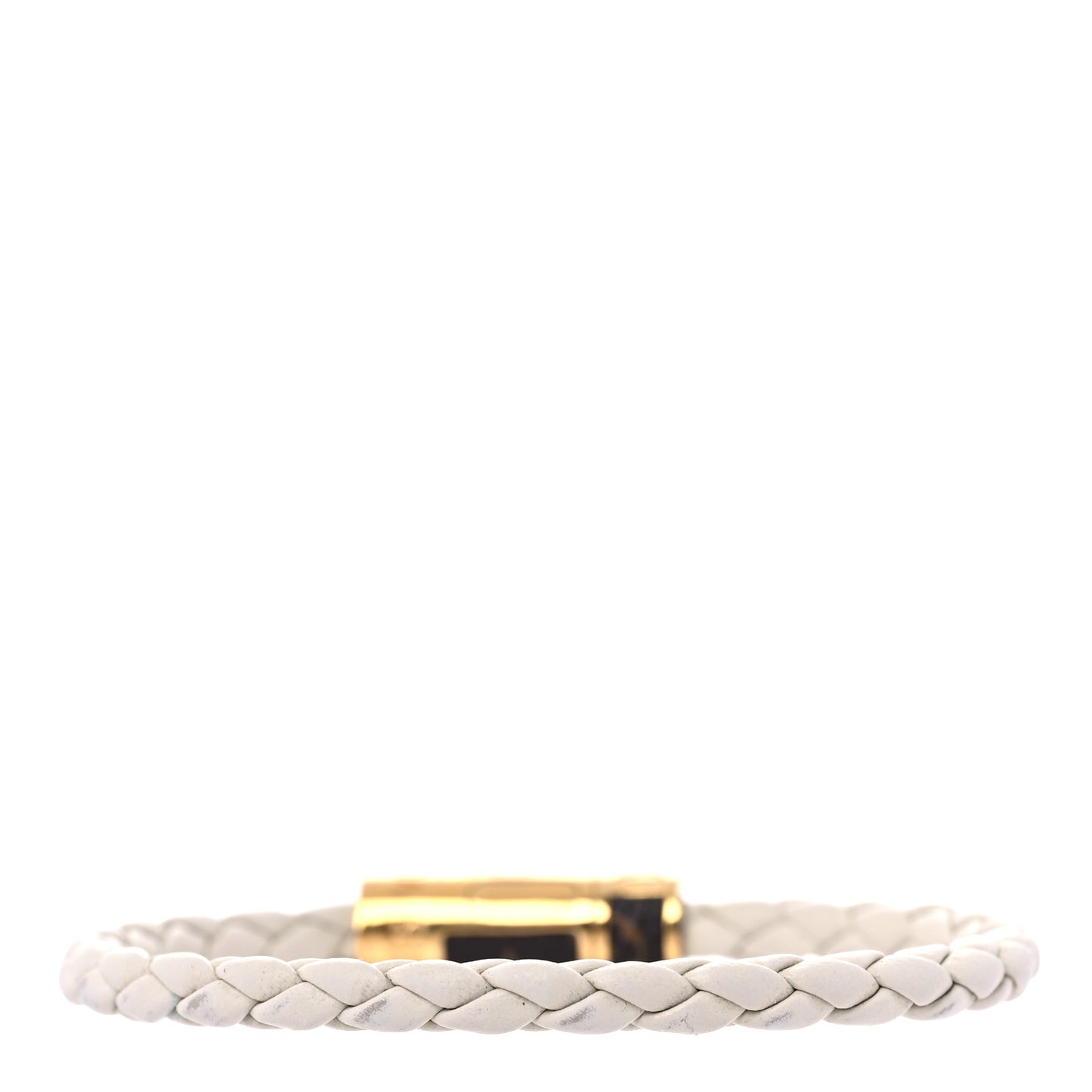 Calfskin Monogram Braided Bracelet White