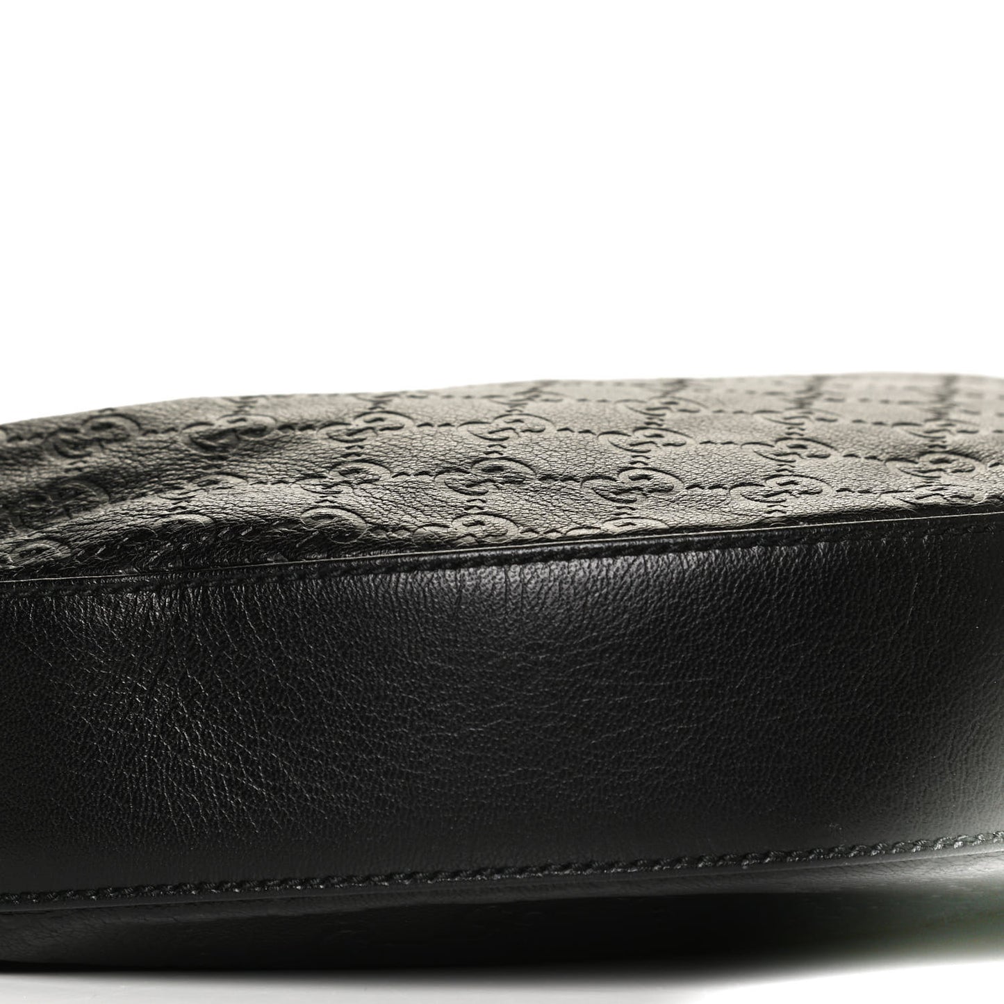 Guccissima Half Moon Bamboo Ring Hobo Black