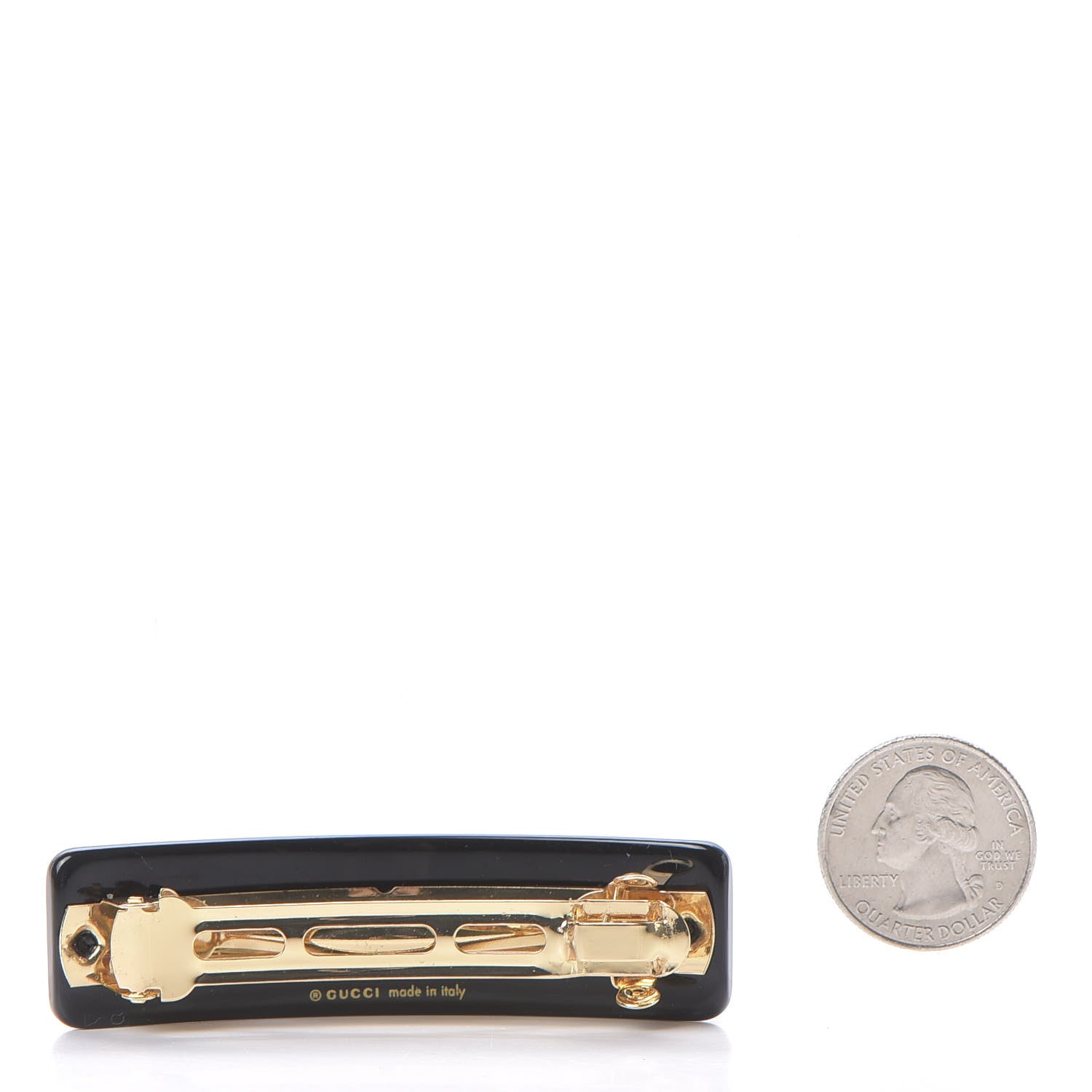 Gucci Resin Crystal Single Hair Barrette Black 2 of 4