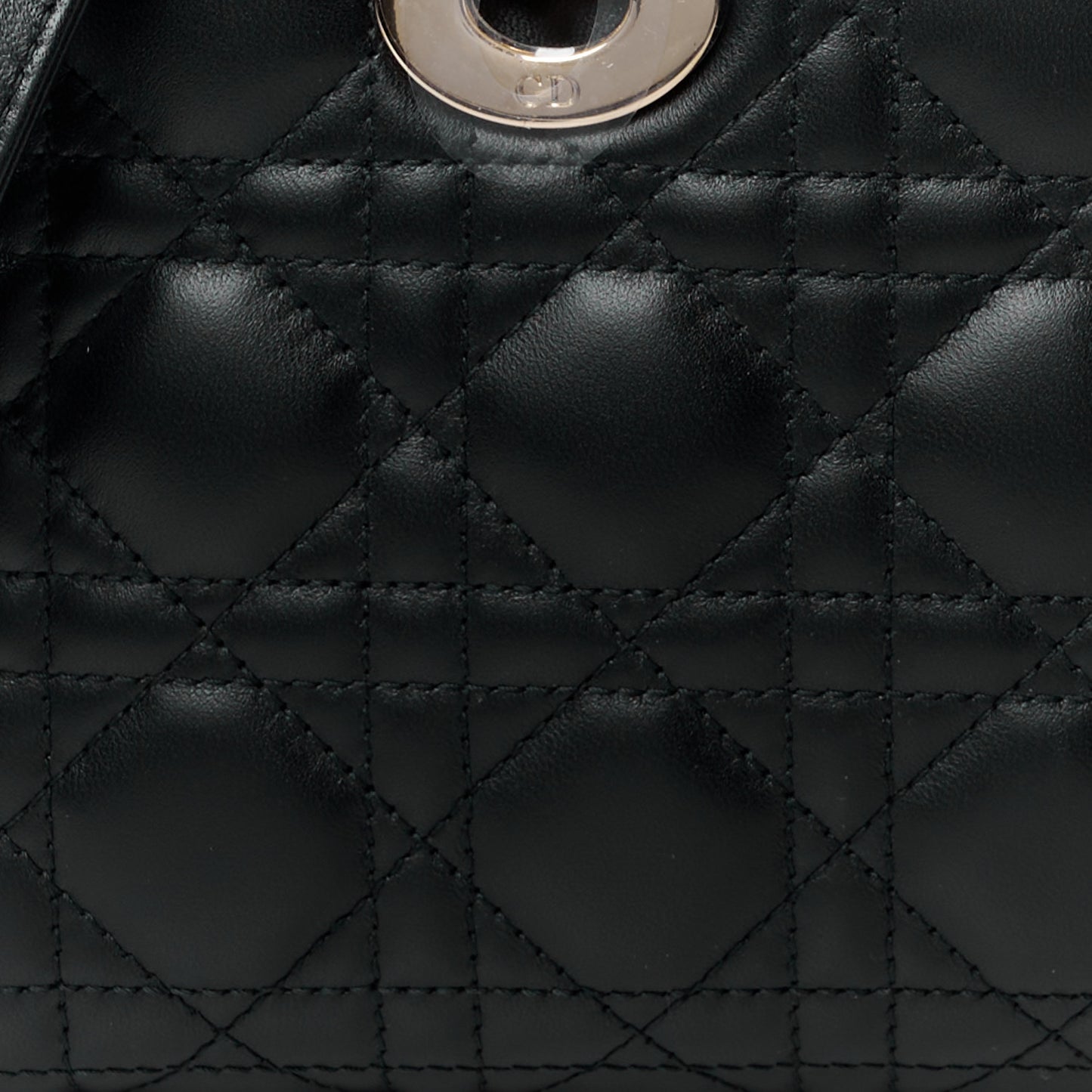 Lambskin Cannage Medium Lady D-Joy Black