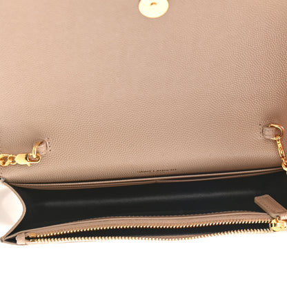 Saint Laurent Smooth Calfskin Classic Monogram Kate Tassel Chain Wallet Dark Beige 5 of 8