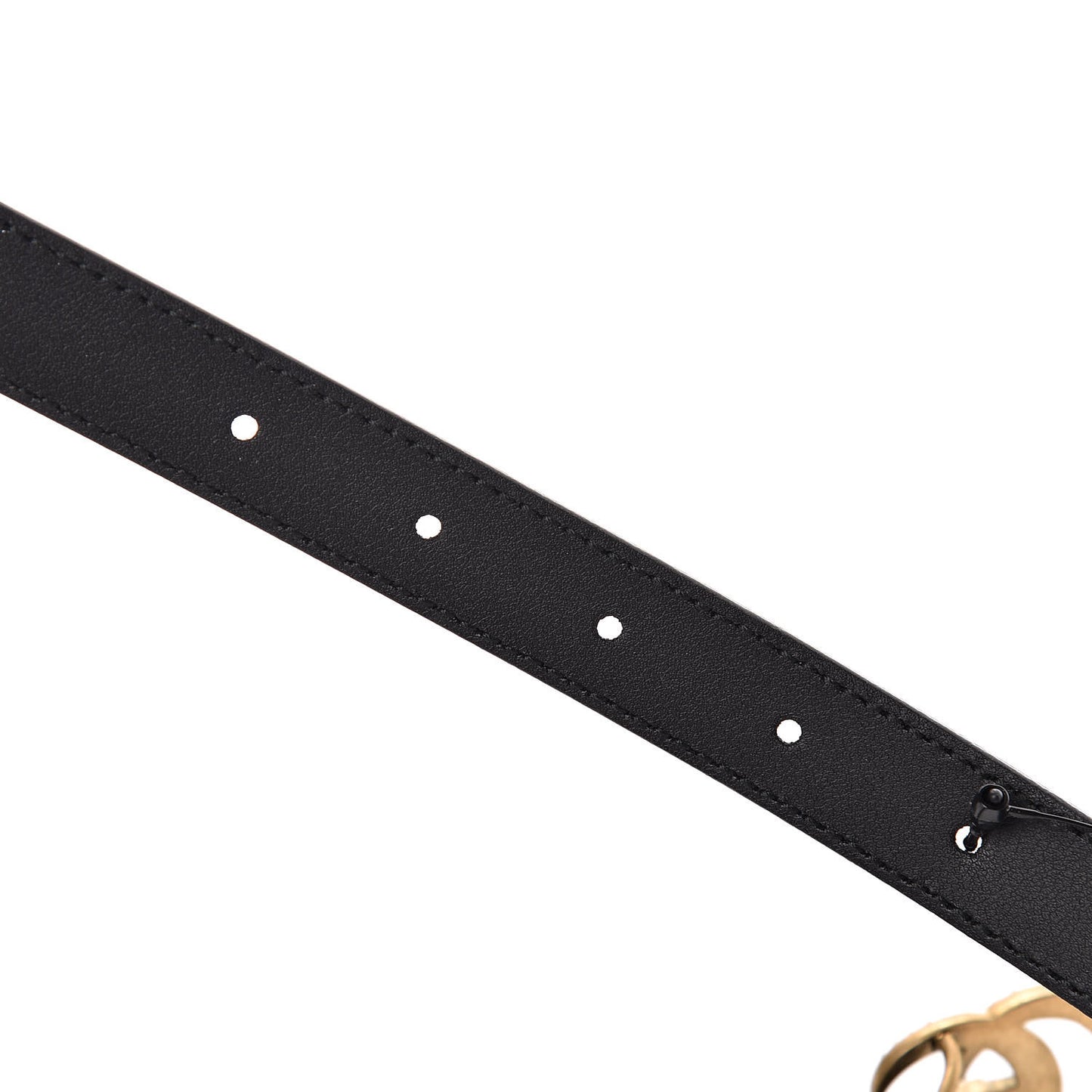 Moon Calfskin Pearl Double G 20mm Belt 80 32 Black Cream