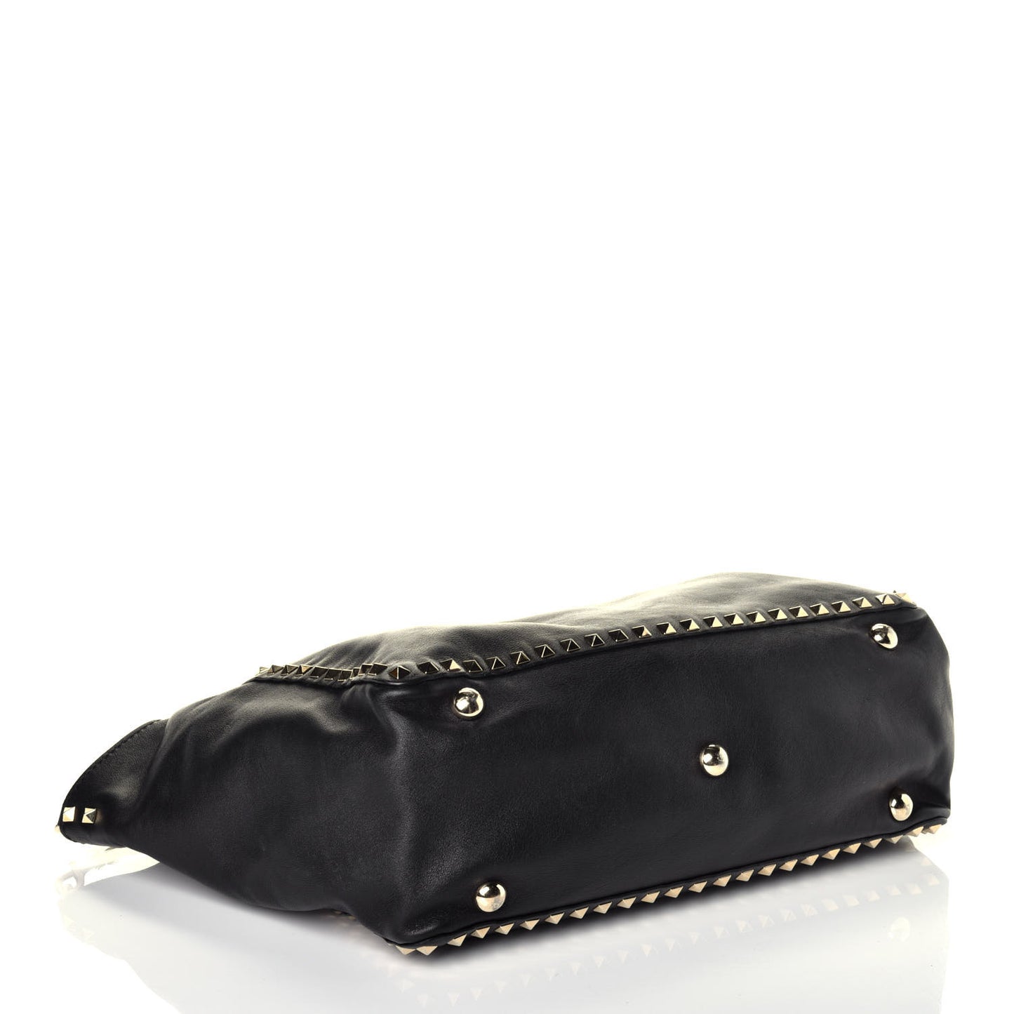 Vitello Medium Rockstud Tote Black