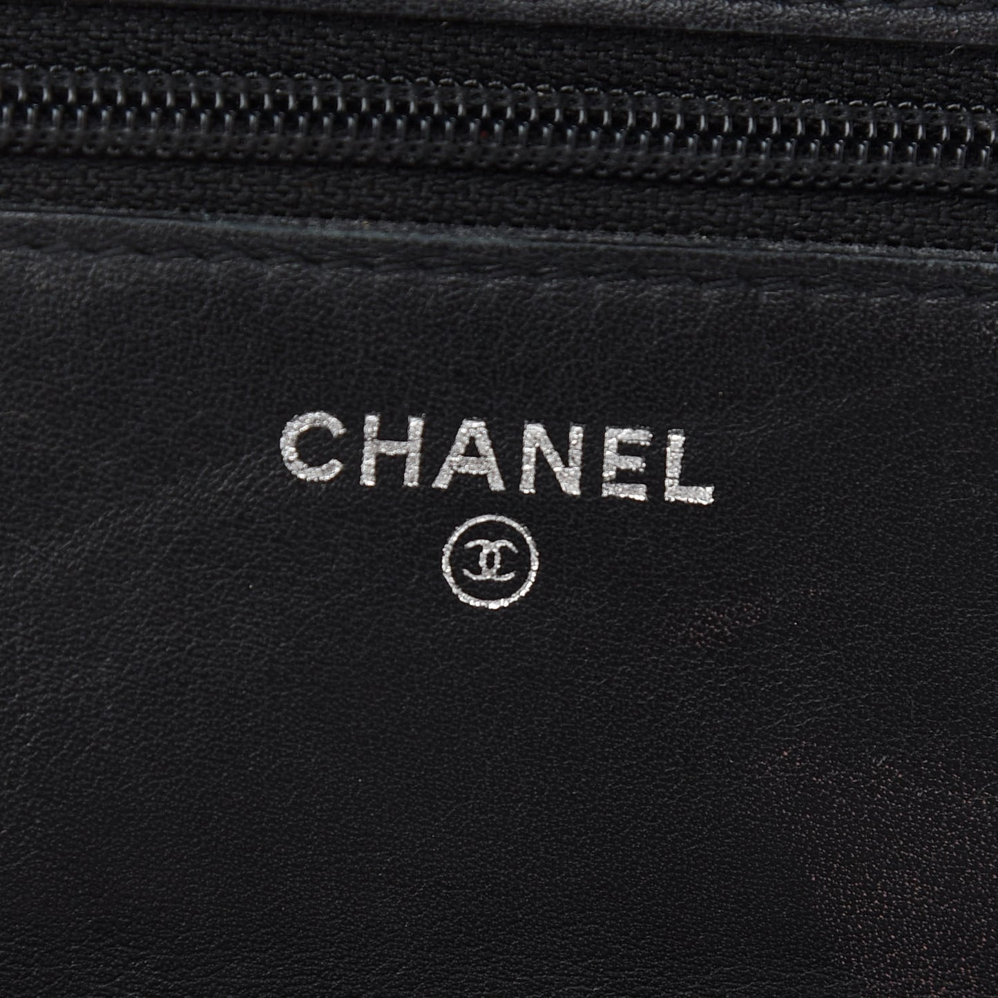 Lambskin Diamond Stitched Wallet On Chain WOC Black