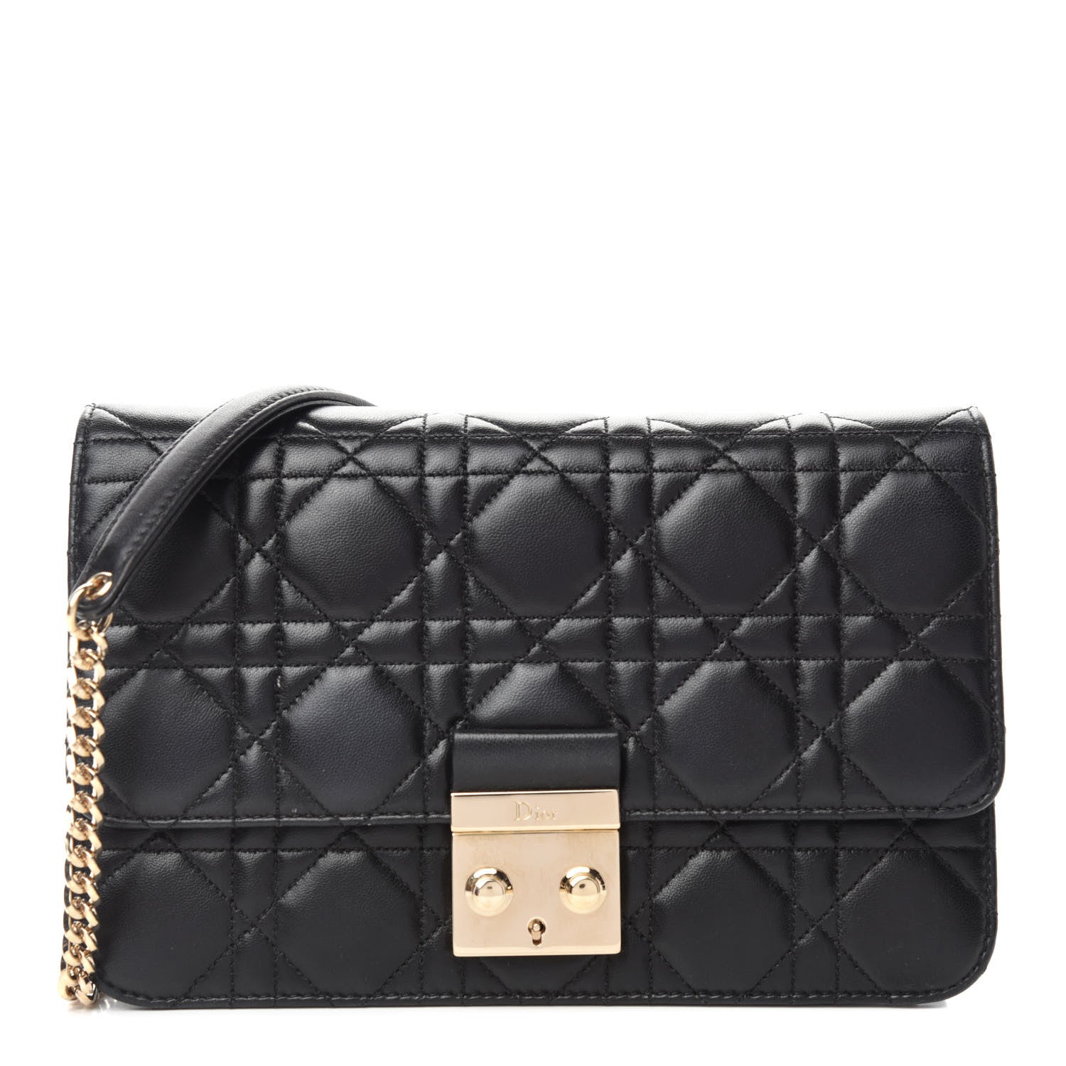 Christian Dior Lambskin Cannage Miss Dior Promenade Pouch Black 1 of 12