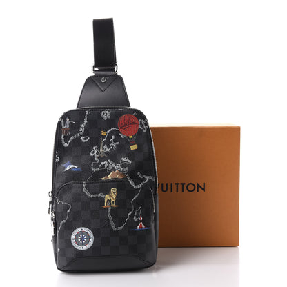 Louis Vuitton Damier Graphite World Map Avenue Sling Backpack 10 of 10