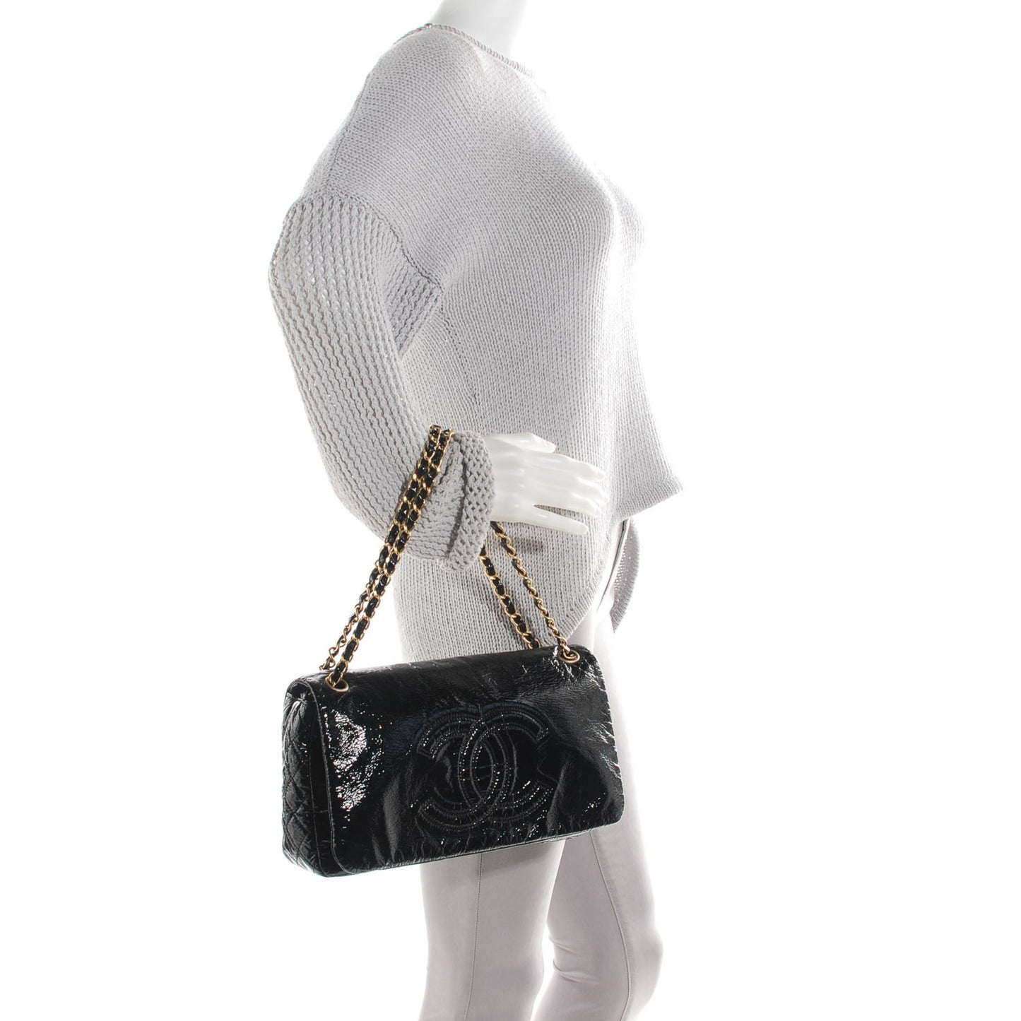Vinyl Medium Rock and Chain Flap Black