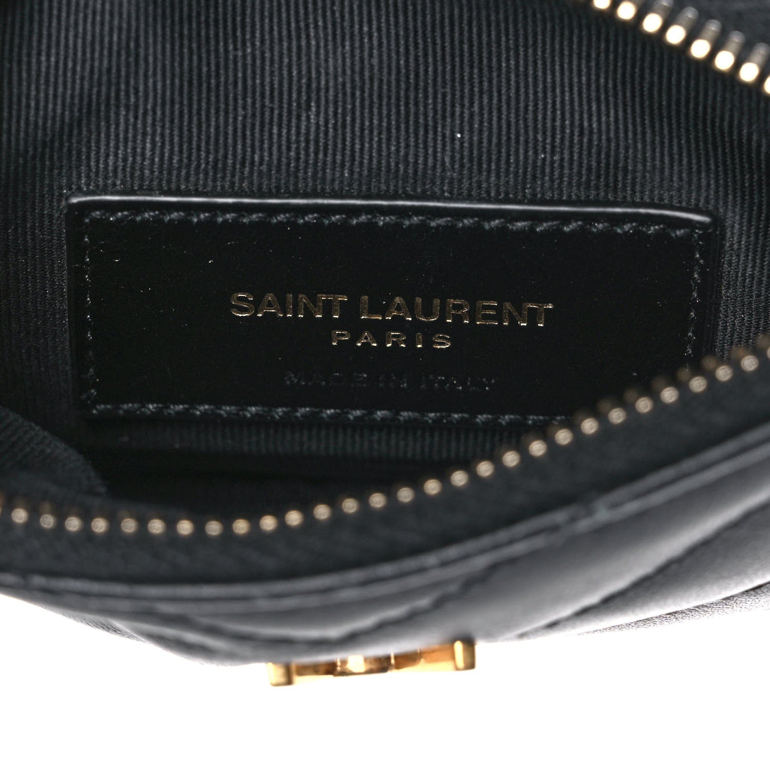 Saint Laurent Calfskin Matelasse Monogram Key Pouch Black 6 of 9