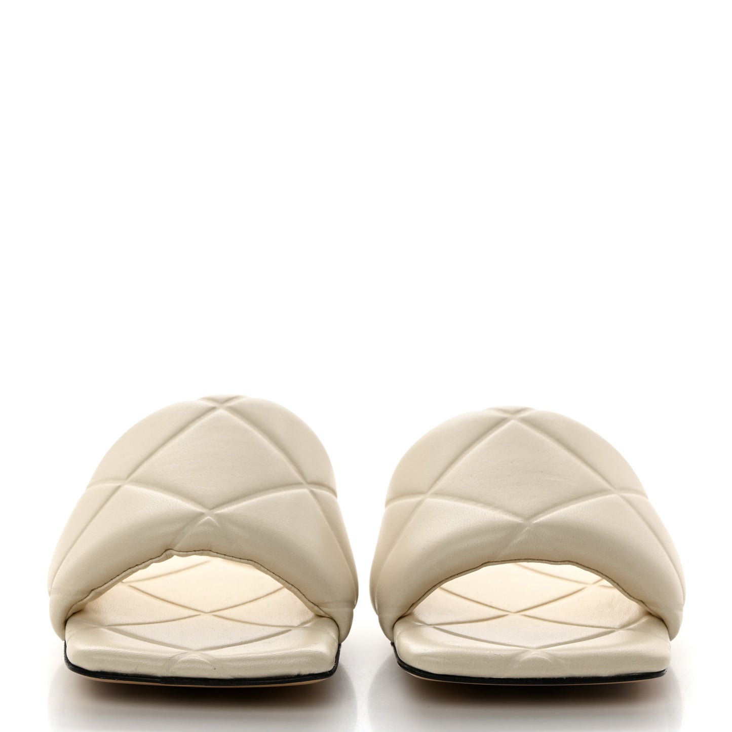 Nappa Quilted Rubber Lido Flat Sandals 37 Sea Salt