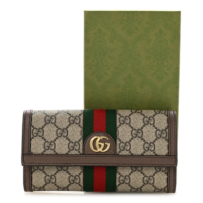Gucci GG Supreme Monogram Web Ophidia Continental Wallet Brown 9 of 9