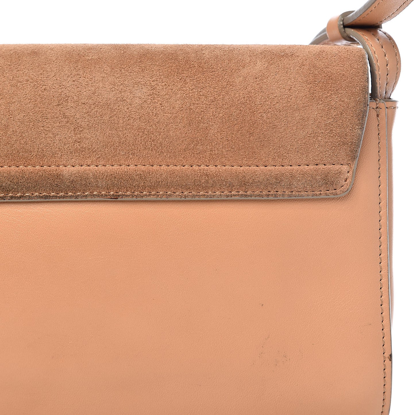 Suede Calfskin Small Faye Shoulder Bag Blushy Pink