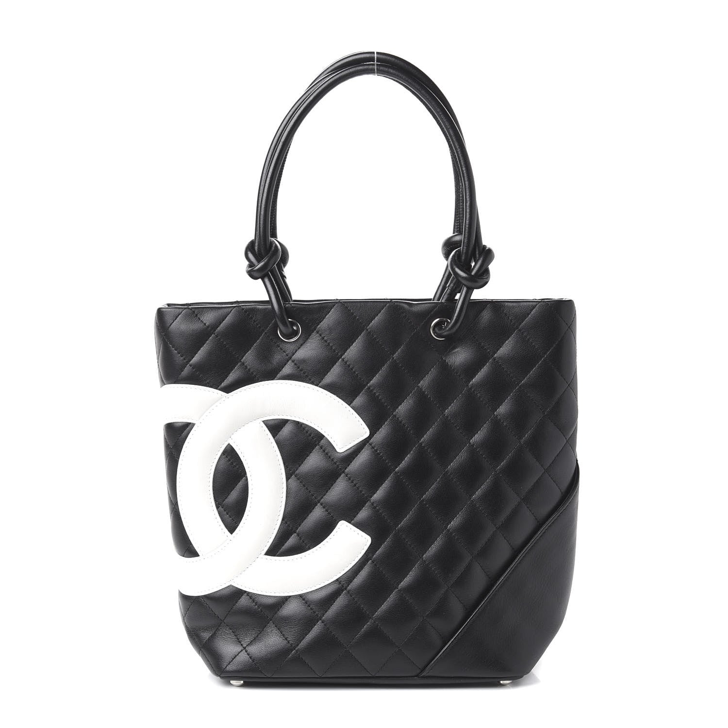 Chanel Calfskin Quilted Medium Cambon Tote Black White 1 of 9