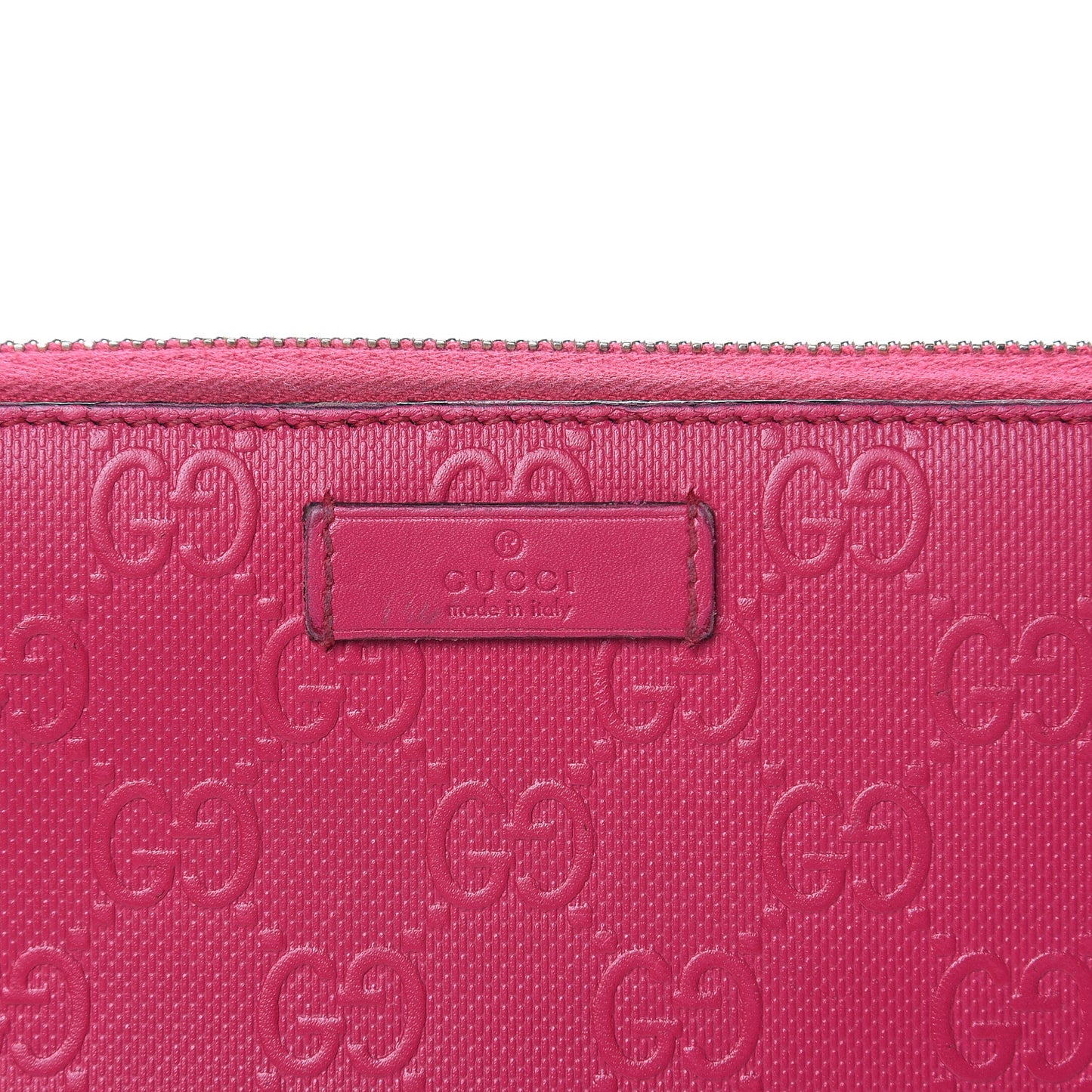 HIlary Lux GG Monogram Embossed Studded Zip Around Wallet Blossom