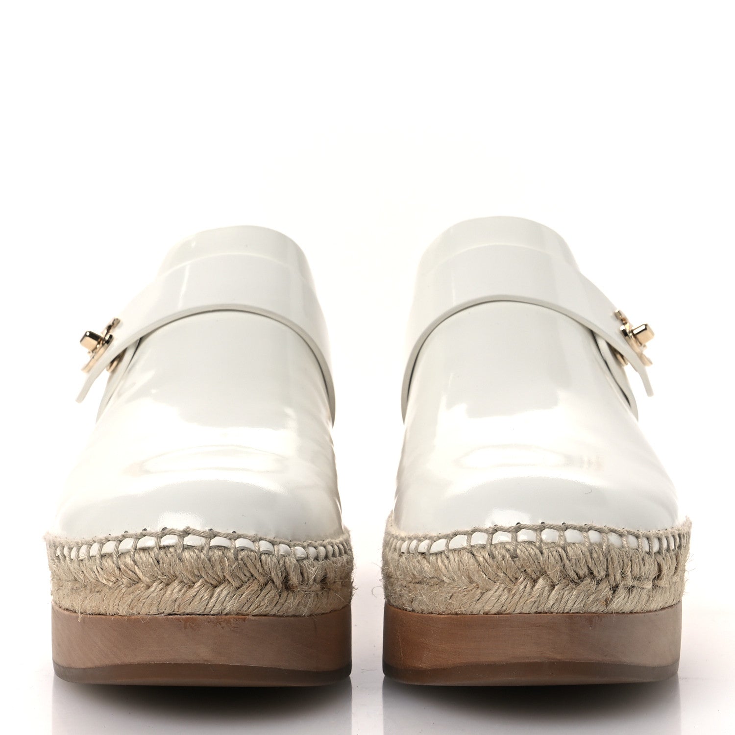 Chanel Patent Calfskin CC Turn Lock Clog 39 White 3 of 10