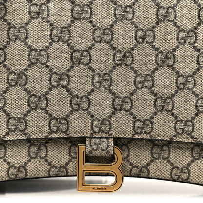 Balenciaga X GUCCI GG Supreme Monogram Medium Hourglass Top Handle Bag Beige Ebony 9 of 11
