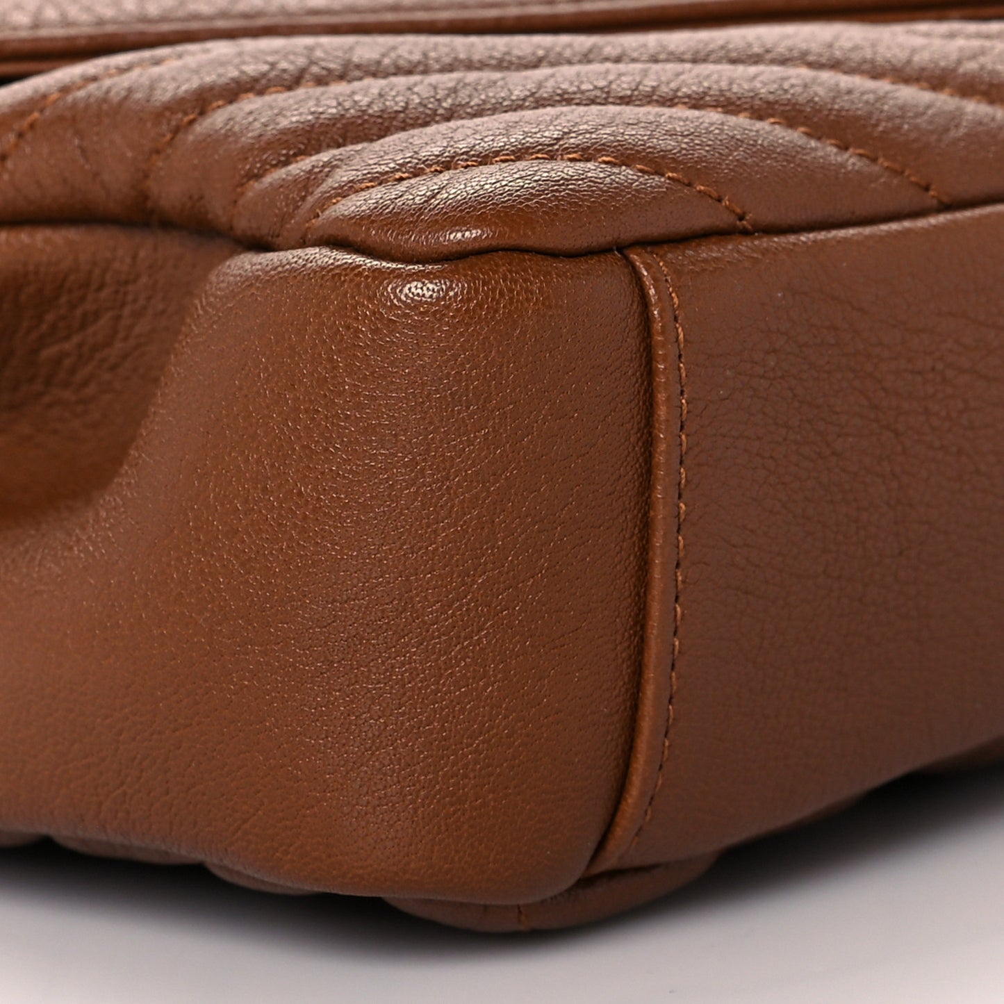 Calfskin Matelasse Chevron Monogram Medium College Bag Brick