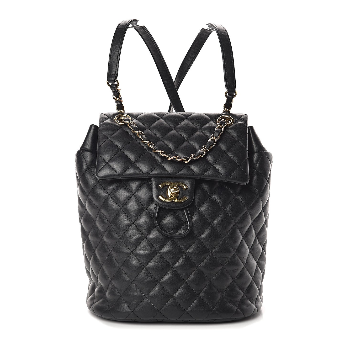 Lambskin Quilted Small Urban Spirit Backpack Black