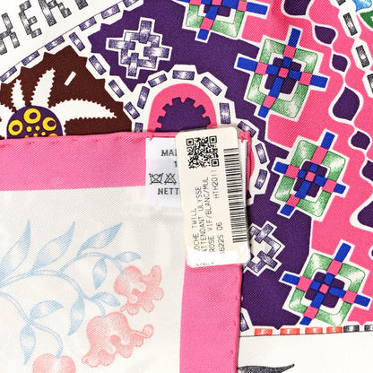 Hermes Silk Gavroche En Attendant Ulysse Scarf 45 Rose Vif White Multicolor 4 of 5