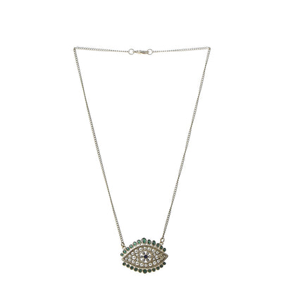 Chanel Resin Crystal Glass Pearl Eye Pendant Necklace Gold Multicolor 3 of 5