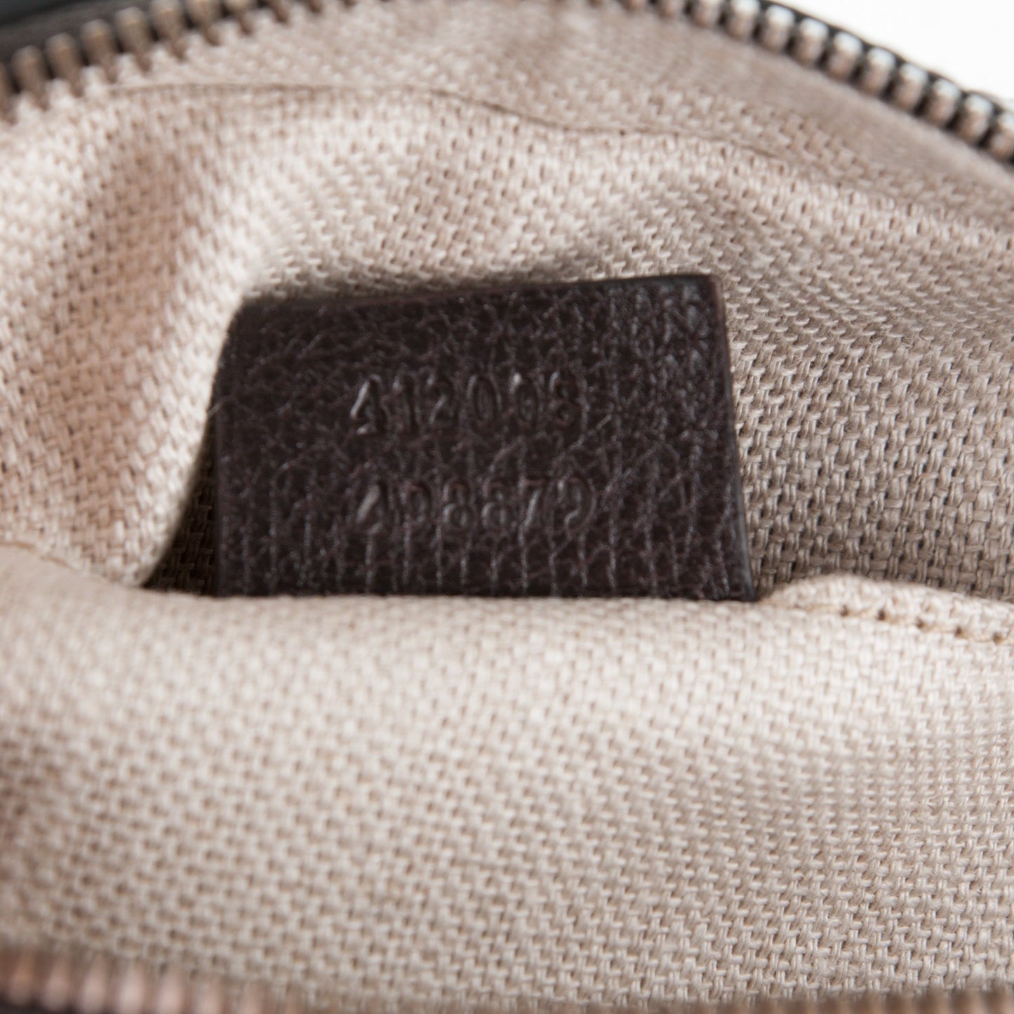 Textured Calfskin Web Small Webby Bee Shoulder Bag Brown Coffee