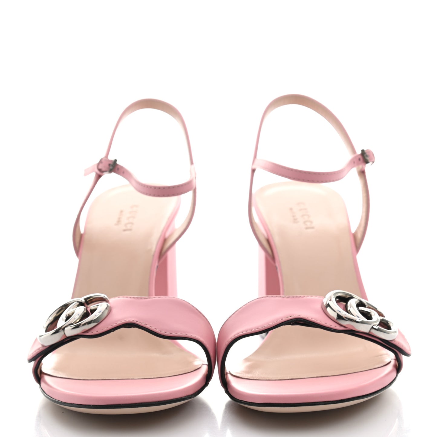 Lifford Calfskin GG Marmont Ankle Wrap 75mm Sandals 38.5 Wild Rose