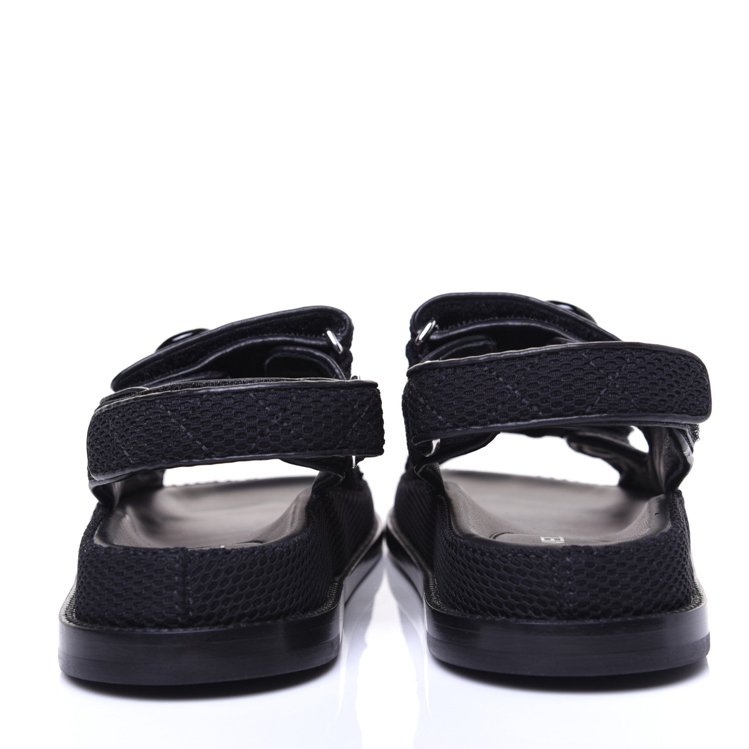 Chanel Fabric Velcro Dad Sandals 35.5 Black 3 of 12