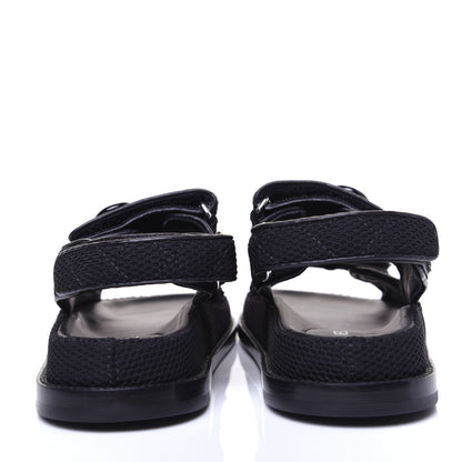 Chanel Fabric Velcro Dad Sandals 35.5 Black 3 of 12