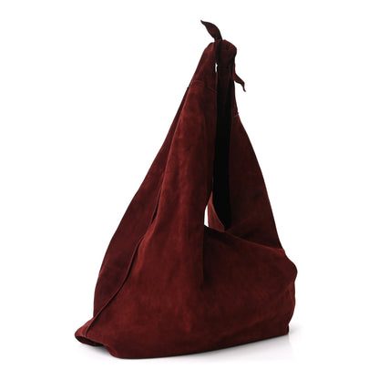 The Row Suede Bindle Bag Burgundy 2 of 8