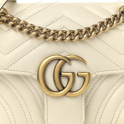 Gucci Calfskin Matelasse Mini GG Marmont Shoulder Bag White 7 of 11