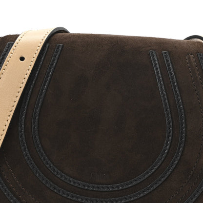 Chloe Suede Calfskin Small Marcie Saddle Bag Chocolate Brown 4 of 6