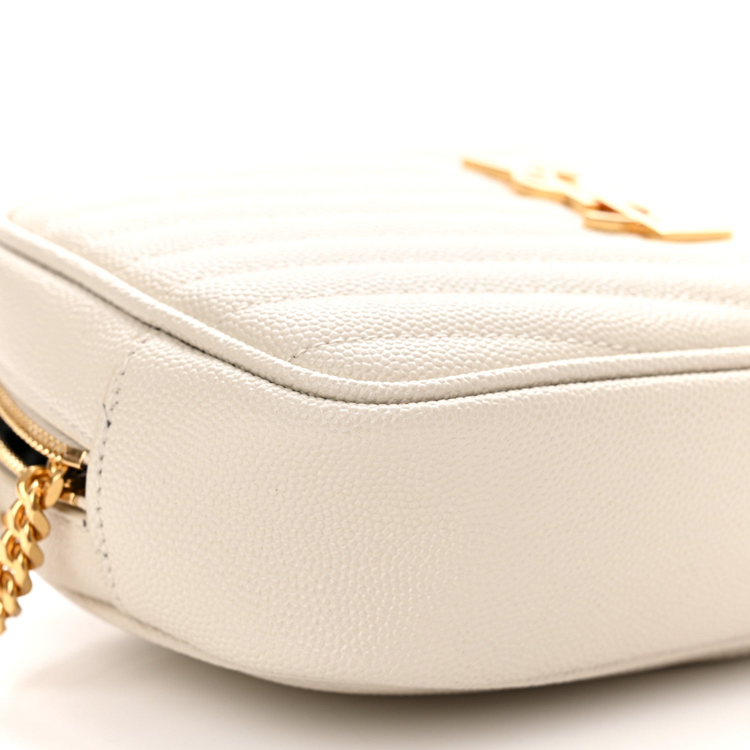 Saint Laurent Grain De Poudre Matelasse Monogram Mini Lou Camera Bag Crema Soft 8 of 10