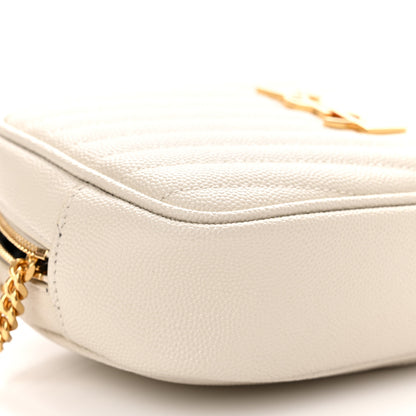 Saint Laurent Grain De Poudre Matelasse Monogram Mini Lou Camera Bag Crema Soft 8 of 10